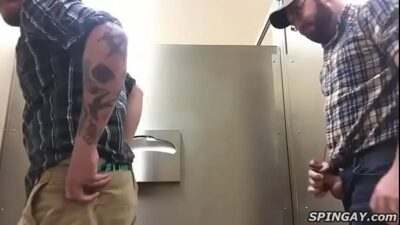 Bearded Bears Fucking Bareback in Public Restroom all gay porn video