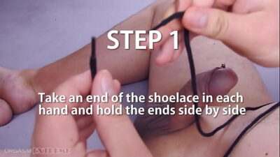 Cock And Ball Bondage Tutorial – Easy Guide How To Tie Cock & Balls With Shoelace & Masturbation with Satisfyer Men and Intense Orgasm all gay porn video