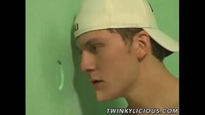Gloryhole sexy newbies banging through that special hole all gay porn video