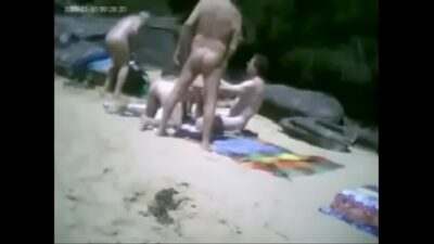 Group Beach Fuck all gay porn video