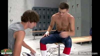 Horny gay jocks 69ing in locker room all gay porn video
