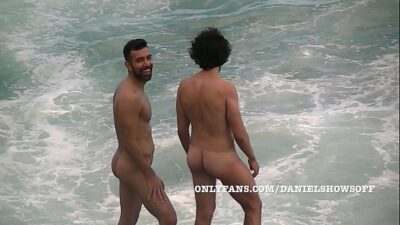 NAked guys at the Beach all gay porn video