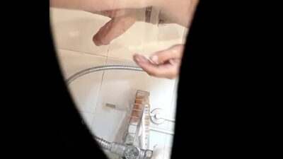 Spying on my stepfather while he’s in the shower all gay porn video