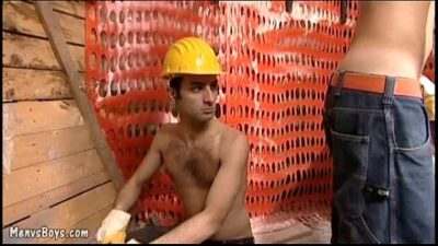Steamy Old Young gay sex at a construction site all gay porn video