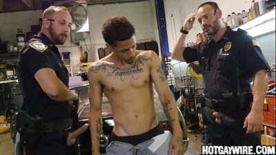 Two officers arrest a guy then fuck him (part 2) – gay porn all gay porn video