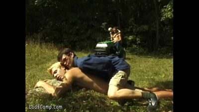 Two twinky gardeners fucking with horny strangers all gay porn video