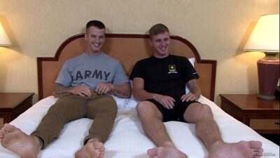 ActiveDuty Straight & Sexy Military Muscle Hunks Bareback Fuck all gay porn video