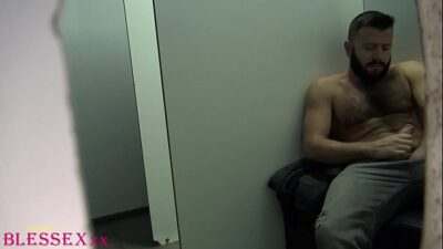 Bear playing at glory hole with young boy in cruising club all gay porn video