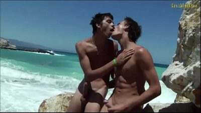 Foursome at the beach all gay porn video