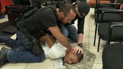GAY PATROL – Five O Bust Into Barbershop And Shake Down Black Suspect all gay porn video