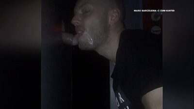 I sucked a big cock in the glory hole massive cumshot all gay porn video