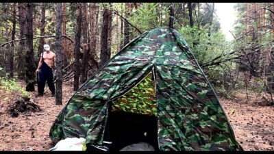 Masked Villain Fucks Tired Tourist in Tent / HORROR PORN / Russian gay all gay porn video