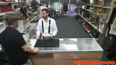 Real pawnee cockriding in pawnshop toilet all gay porn video