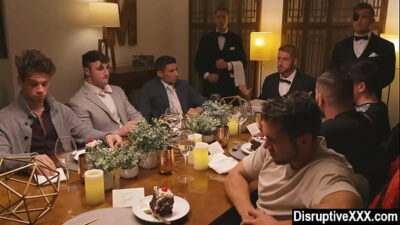 Rich gay guy invites his ex-boyfriends for gangbang all gay porn video