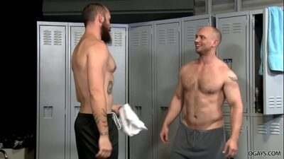 Take turns assfucking in the locker room all gay porn video