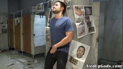 Bound sub roughly tugged by dominant hunk all gay porn video