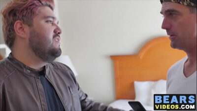 Chubby cub and hairy bear ass fuck in a cheap motel room all gay porn video
