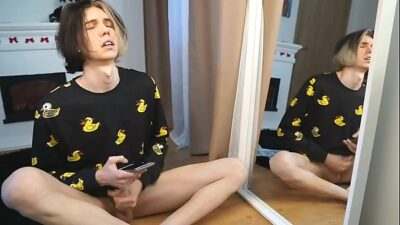 emo boy from insta jerking off in front of the mirror all gay porn video