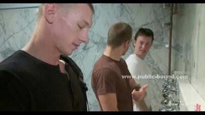 Gay boy in rest room gangbang sex all gay porn video