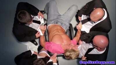 Groupsex hunks gangbanging lucky guy all gay porn video