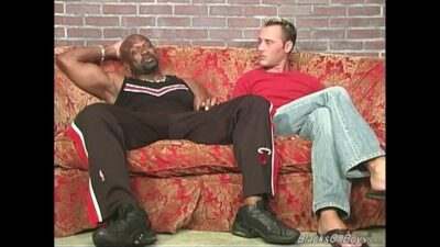 Horny white amateur talented guy goes black all gay porn video