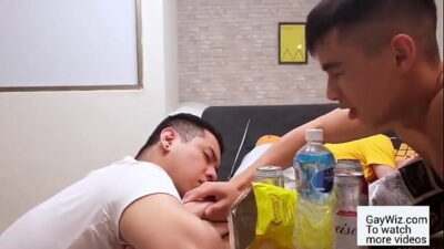 I had an amazing threesome after two of my friends came for a meal. GayWiz.com all gay porn video
