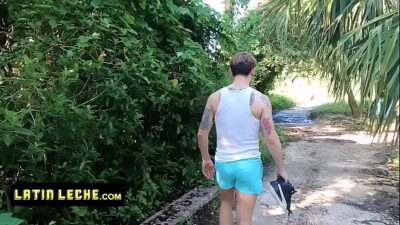Latin Leche – Lucky Stud Runs Accros Sexy Latin Machos Pleasuring Themselves On The Beach And Joins all gay porn video