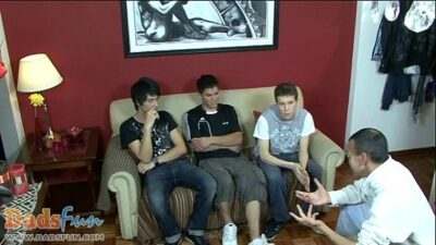 Lusty gay oldie blows and pounds cute orgy boys all gay porn video