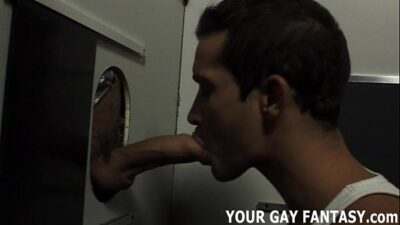 Suck your first cock at the glory hole all gay porn video