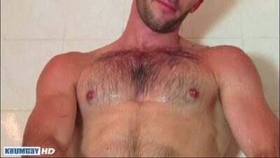 Taking a shower whith esteban a sexy str8 guy serviced by us! all gay porn video