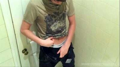 Twink Amateur Ollie Lewis Jerks Off in Public Toilet all gay porn video