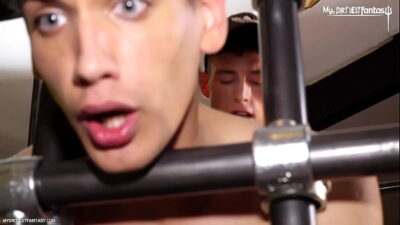 TWINK MONSTER COCK uses his Czech slave as his boy toy ruining his HOLE all gay porn video