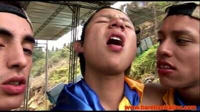 Bareback anal latin twink group fuck outdoors all gay porn video