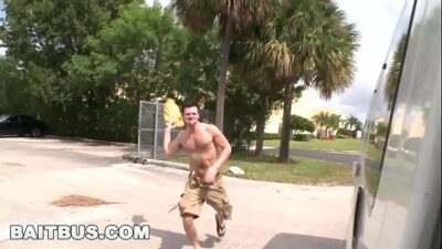 BUS – British Hunk Dean Monroe Snagging The Wanker all gay porn video