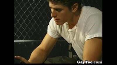 Hunky army gay guys love sucking dick and toes all gay porn video