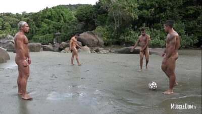 Naked football on the beach all gay porn video