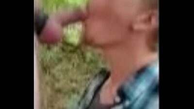 Puppy boy sucking hot cock in logging road all gay porn video