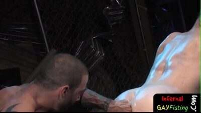 Tough looking gay stud gets his ass lubed up all gay porn video