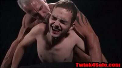 Twink4Sale.com <<— Submissive Boy takes hard Silver daddy cock bareback all gay porn video