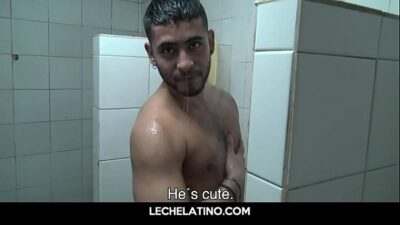 Wet Latinos locker room fucking facial cumshot all gay porn video