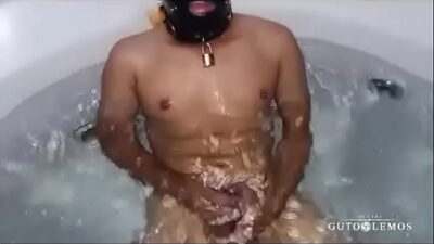 Carioca submissive in chastity takes shower before being used all gay porn video