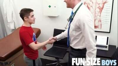 FunSizeBoys – Tiny twink seduced by kingsize doctor during medical exam all gay porn video