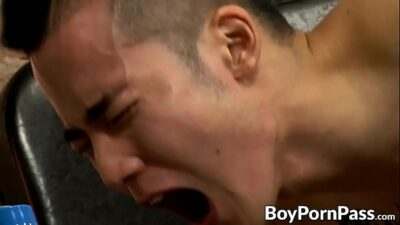 Japanese jock Yoshi Kawasaki cums after hardcore doggystyle all gay porn video