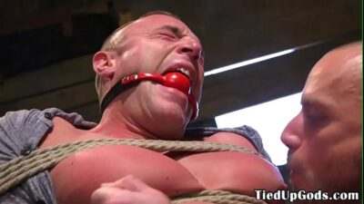 Ripped bdsm dom whipping muscle subs cock all gay porn video