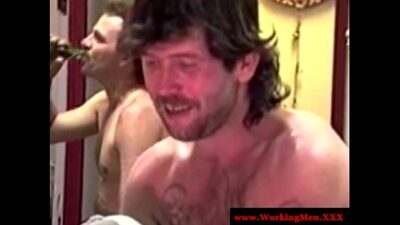 Smoking redneck bears jerks on his best friends dick all gay porn video