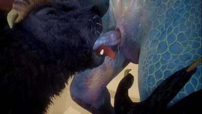Wolf and Lizard have sex on the beach – Wildlife all gay porn video
