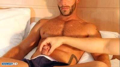 aymeric a very sexy muscle guy get wanked his huge cock by me! all gay porn video