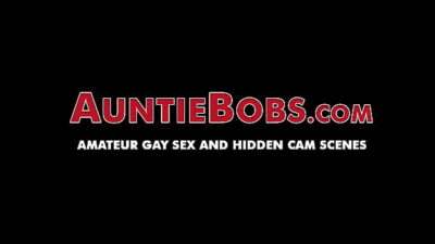 Bearded fat fucker swallows a big hairy glory hole cock all gay porn video