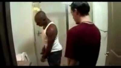 Big Black Cock Fucks White Boy in the Shower all gay porn video