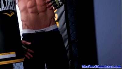 Boxer Jordan James flexing his muscles all gay porn video